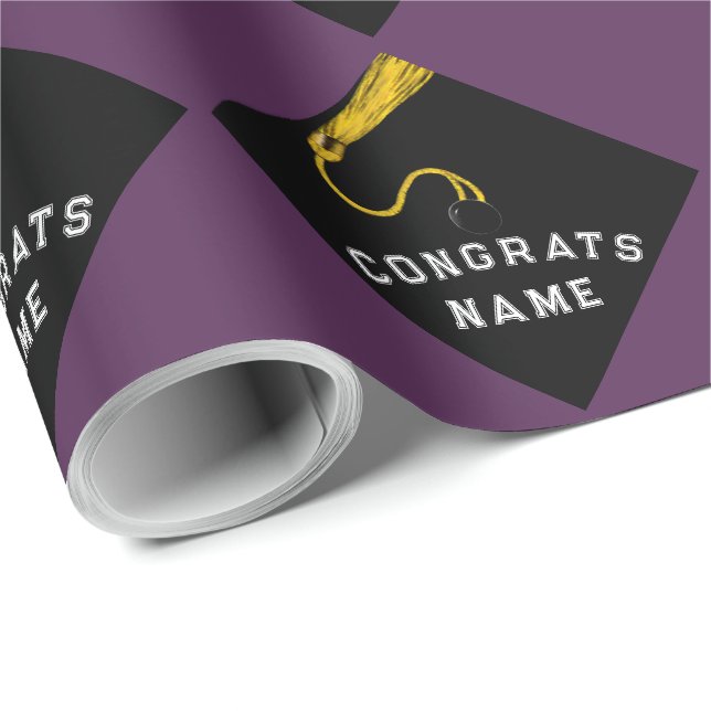 Papier Cadeau Graduation violet (Coin rond)
