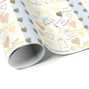 Papier Cadeau Graffiti crème Style Douche enveloppement cadeau