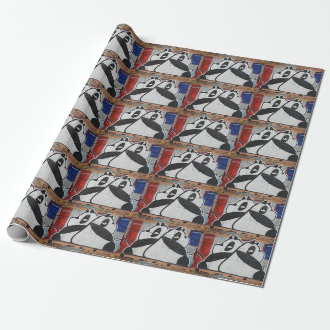 Papier Cadeau Graffiti Géant Doux Pandas (Déroulé)