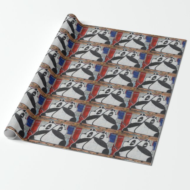 Papier Cadeau Graffiti Géant Doux Pandas (Déroulé)
