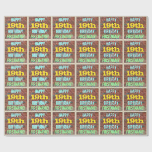 Papier Cadeau Graffiti muraux de briques inspiré 19e anniversair