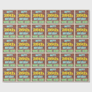 Papier Cadeau Graffiti muraux de briques inspiré 26ème anniversa