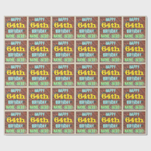 Papier Cadeau Graffiti muraux en briques inspiré 64e anniversair