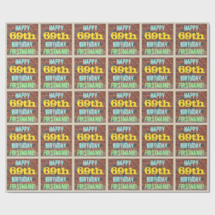 Papier Cadeau Graffiti muraux en briques inspiré 69e anniversair