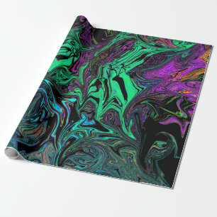 Papier Cadeau Graffiti vert liquide
