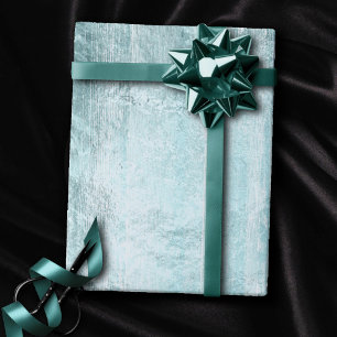 Papier Cadeau Grain de bois rustique   Turquoise Turquoise bleu 