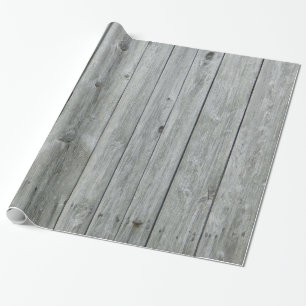Papier Cadeau Grain en bois gris rustique