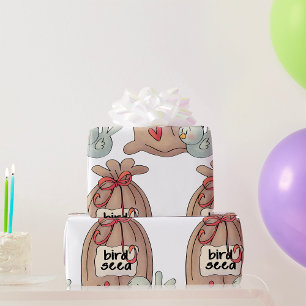 Papier Cadeau Graines D'Oiseaux Et D'Oiseaux
