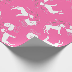 Papier Cadeau Grand Baby shower de Chien Danois gris chicot
