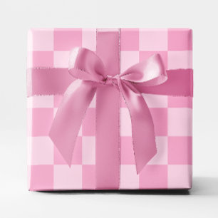 Papier Cadeau Grand Damier Rose Clair