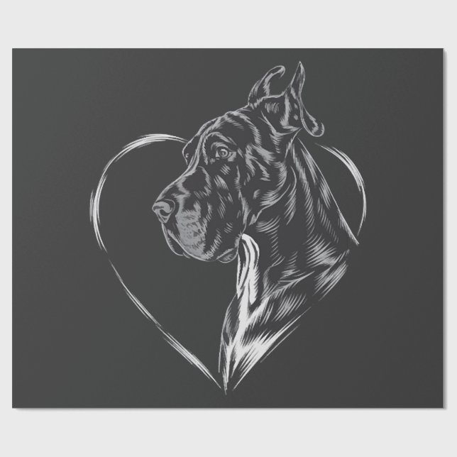 Papier Cadeau Grand Danois  (Plat)