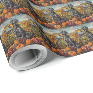 Papier Cadeau Grand Danois Automne Récolte Action de grâce