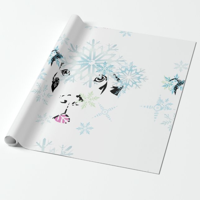 Papier Cadeau Grand Danois d'hiver (Déroulé)