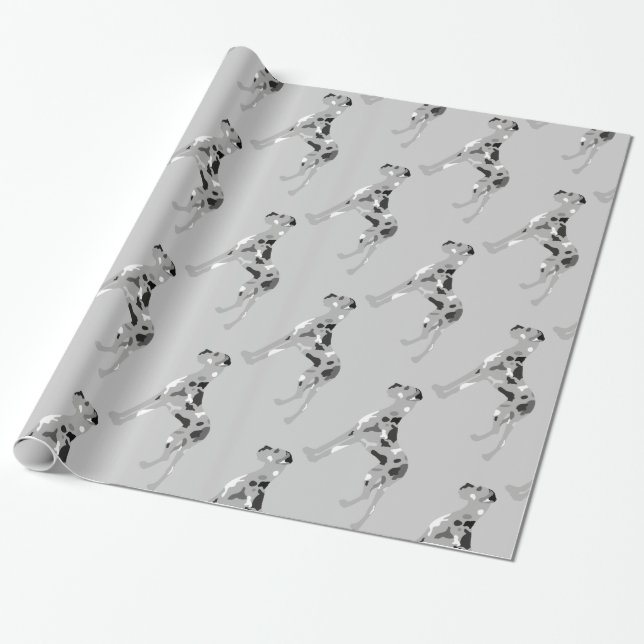 Papier Cadeau Grand Danois Merle (Déroulé)