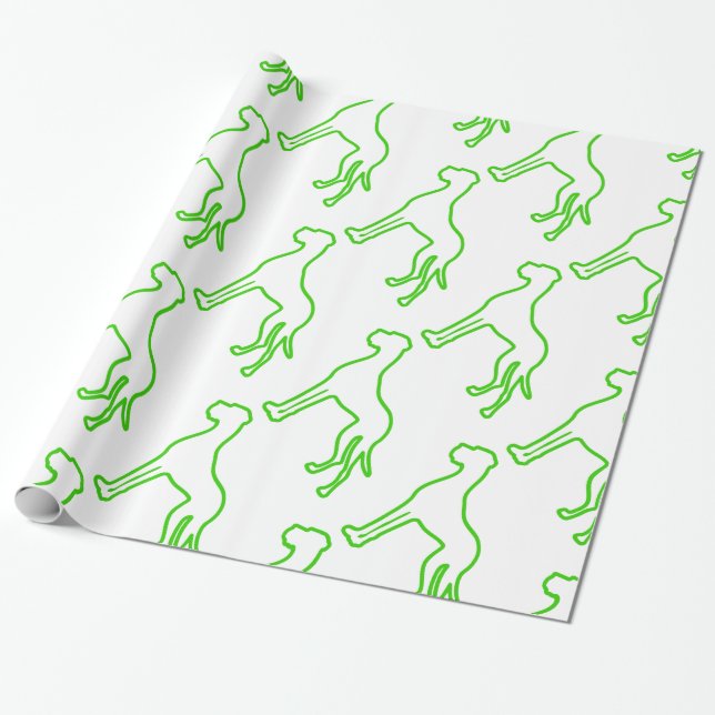 Papier Cadeau Grand Danois vert (Déroulé)