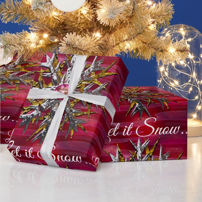 Papier Cadeau Grand Flocon de neige sur Paris 2 Spécialisé  (Vacances)