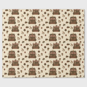 Papier Cadeau Grand magasin de jouets de Noël européen antique c