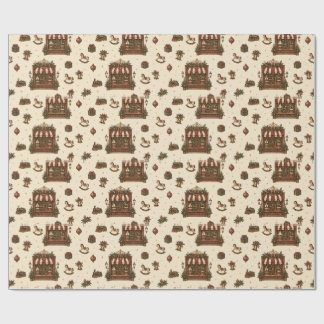 Papier Cadeau Grand magasin de jouets de Noël européen antique c