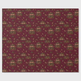 Papier Cadeau Grand magasin de jouets de Noël européen Cranberry