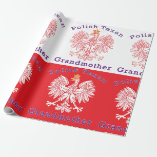 Papier Cadeau Grand-mère de l'aigle texan polonais