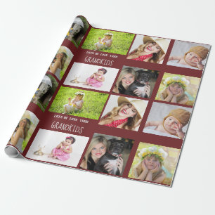 Papier Cadeau Grand-mère Grand-père PHOTO Collage Cadeau