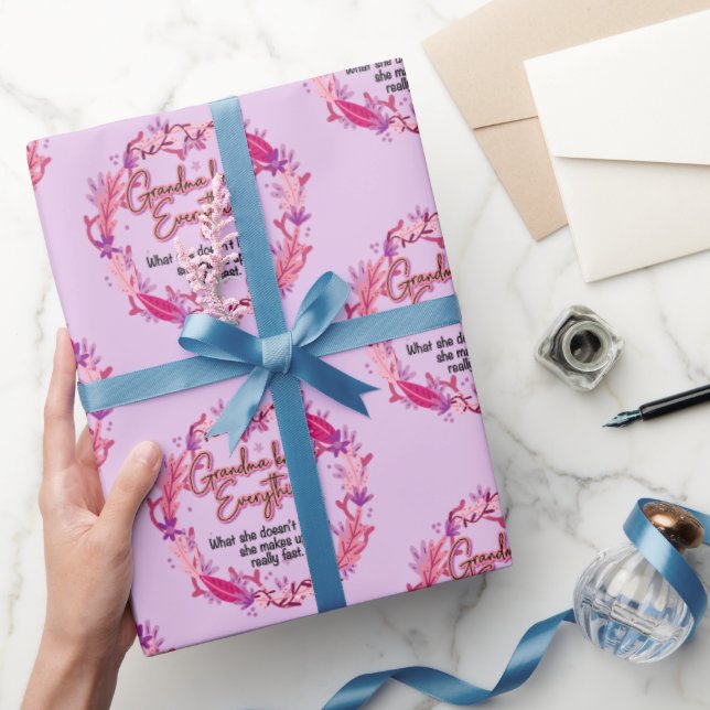 Papier Cadeau Grand-mère sait tout (Cadeaux)