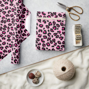 Papier Cadeau Grand motif imprimé animal à taches de léopard ros