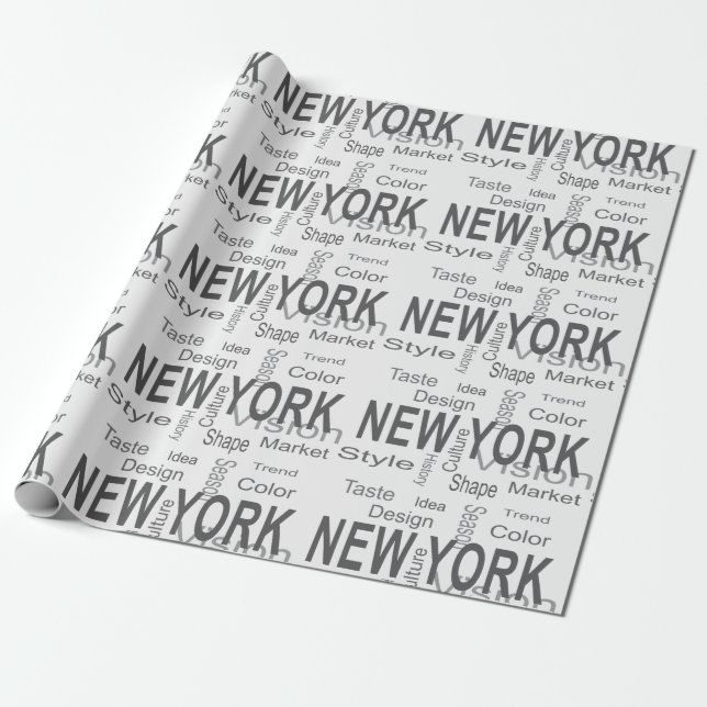 Papier Cadeau Grand New York City (typographie) (Déroulé)