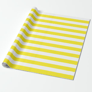 Papier Cadeau Grand papier d'emballage de rayures jaunes et