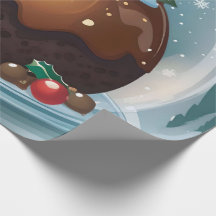 Grand pudding de Noël sous coupole de verre