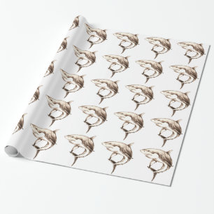 Papier Cadeau grand requin blanc