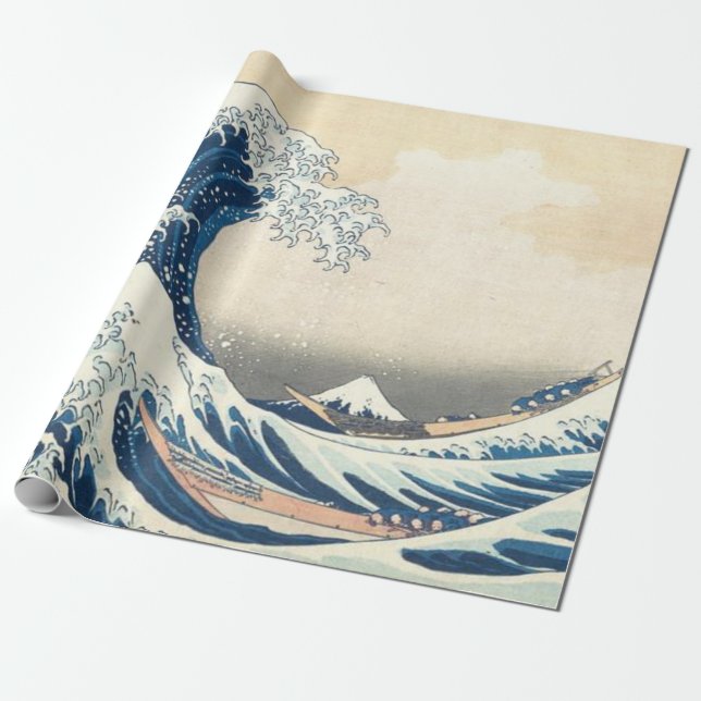 Papier Cadeau Grande vague au large de Kanagawa Japonais Ukiyo-e (Déroulé)