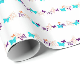 Papier Cadeau Grandes bandes de papillons papillons conception