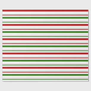 Papier Cadeau Grandes couleurs de Noël vertes, blanches et roug
