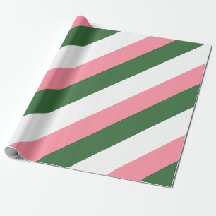 Papier Cadeau Grandes de rose, de vert et de blanc
