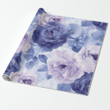 Grandes nuances bleues abstraites Floral Botanique
