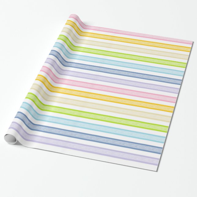 Papier Cadeau Grandes Têtes Pastel Arc-en-ciel (Déroulé)