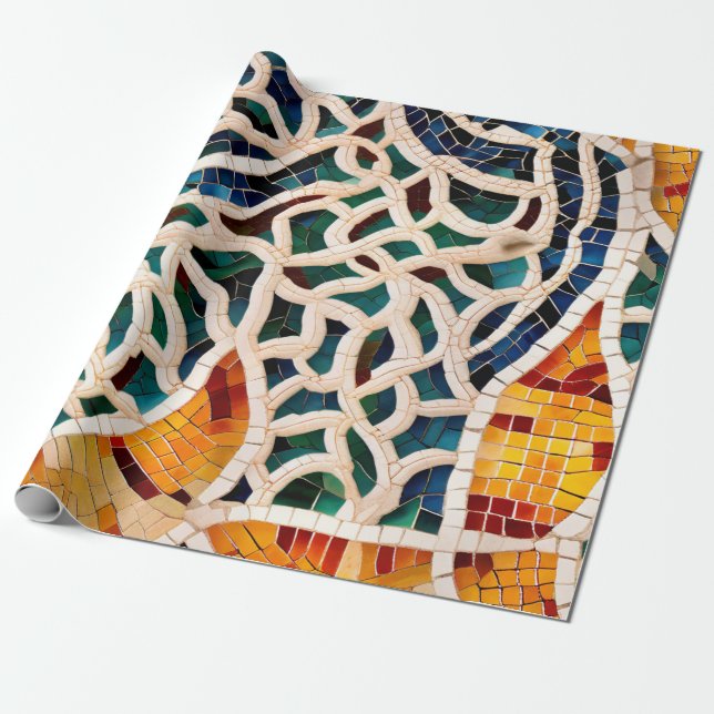 Papier Cadeau Grandeur en mosaïque cristalline (Déroulé)