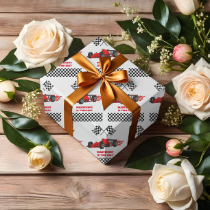 Papier Cadeau Grandir DEUX Fast Race Car Boy 2e anniversaire