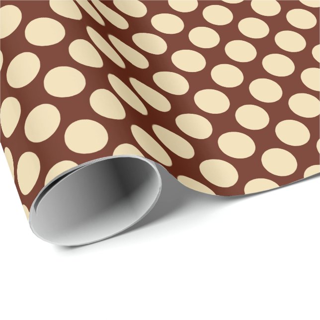 Papier Cadeau Grands points rétro - brun brun brun brun brun bru (Coin rond)
