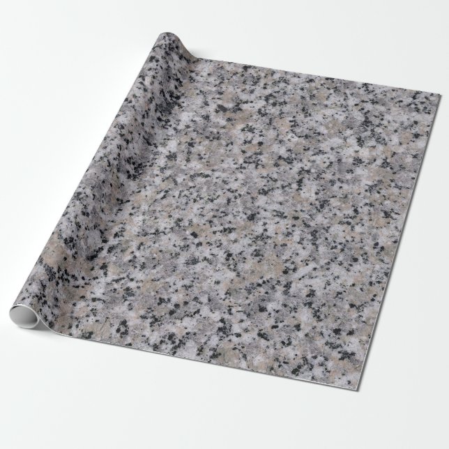 Papier Cadeau Granit Rock Marbre moderne Noir gris Découpage (Déroulé)