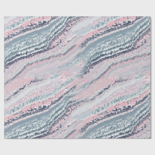 Papier Cadeau Granit rose bleu gris marbre ardoise pierre (Plat)