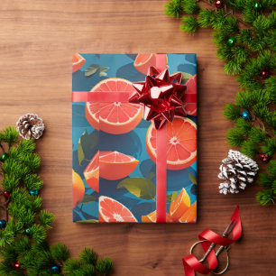 Papier Cadeau Grapefruit juteux arc-en-ciel Motif personnalisé