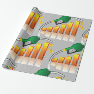 Papier Cadeau Graphique à barres de l'inflation due à la hausse 