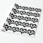 Papier Cadeau Graphique d'amour cool, noir<br><div class="desc">Un logo graphique,  fait sur mesure avec LOVE.</div>