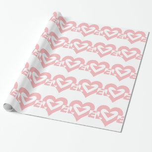 Papier Cadeau Graphique d'amour cool, rose