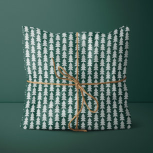 Papier Cadeau Graphique d'arbre de Noël vert bleu géométrique mo