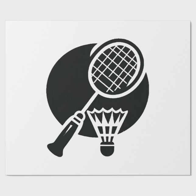 Papier Cadeau Graphique de badminton (Plat)