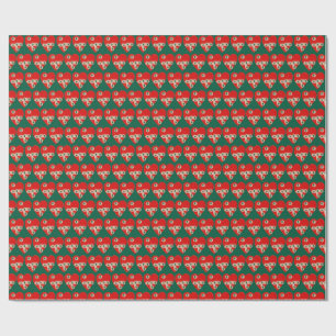 Papier Cadeau Graphique de cœur rouge avec perforations déchirée