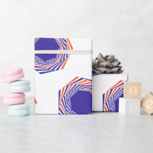 Papier Cadeau Graphique de la sphère d'encre bleue Motif d'art A